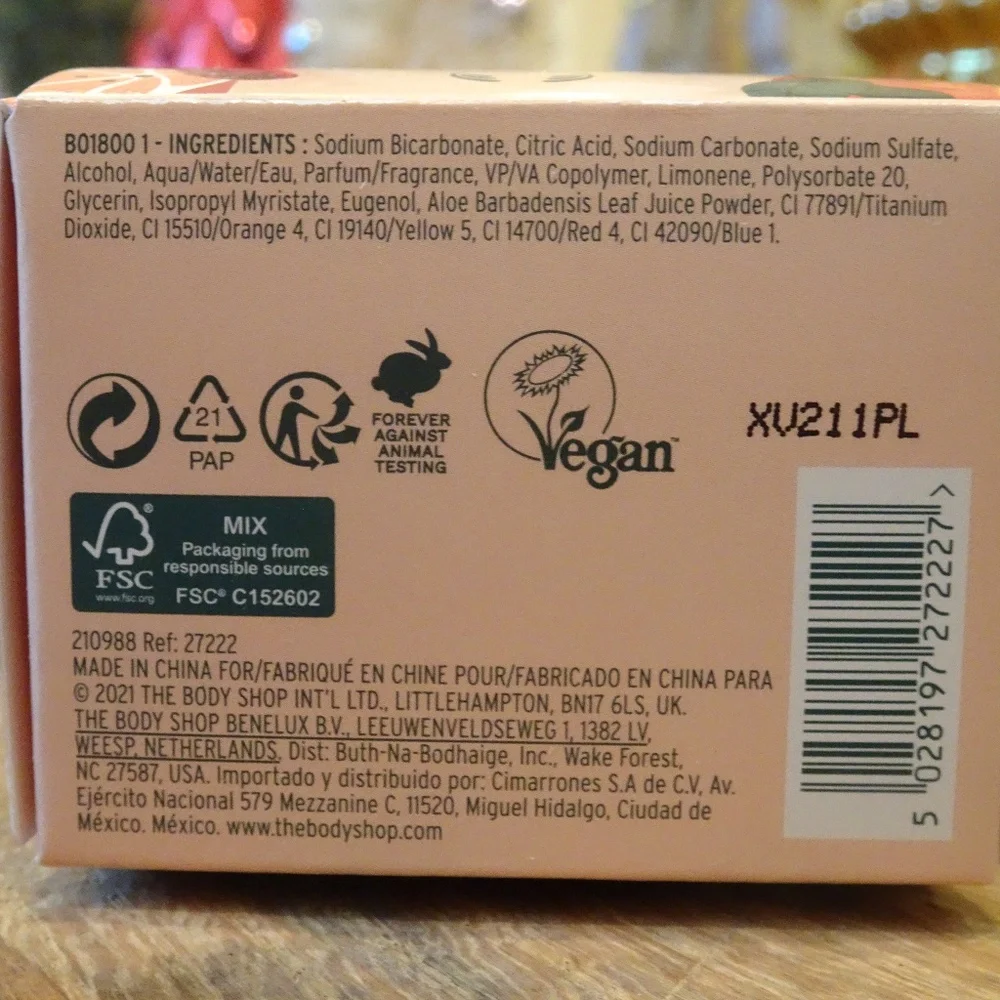 NEW! The Body Shop Vegan Spiced Orange Bath Bomb - Orange, Vanilla, Cinnamon